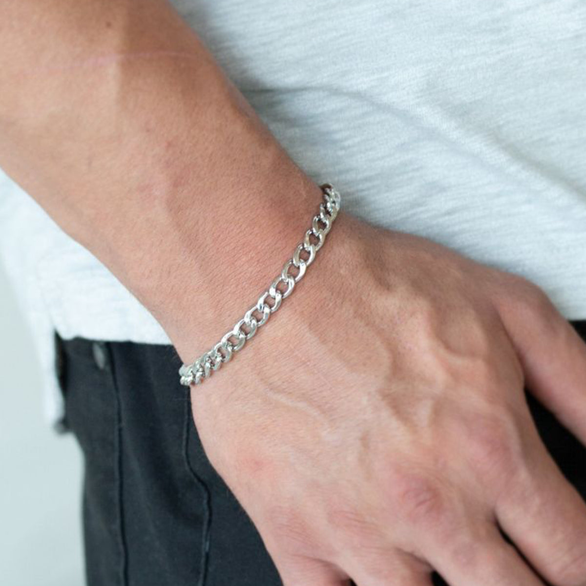 Braided Silver Men&