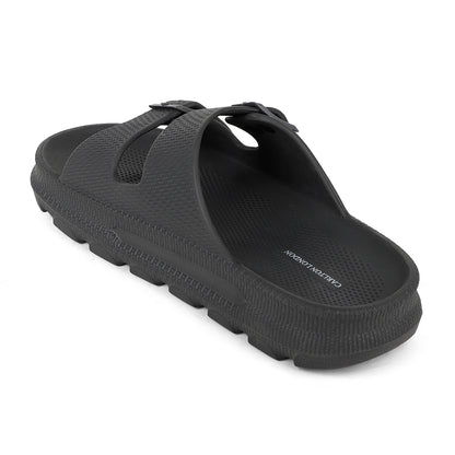 Men Textured Dual Strap Comfort Sliders