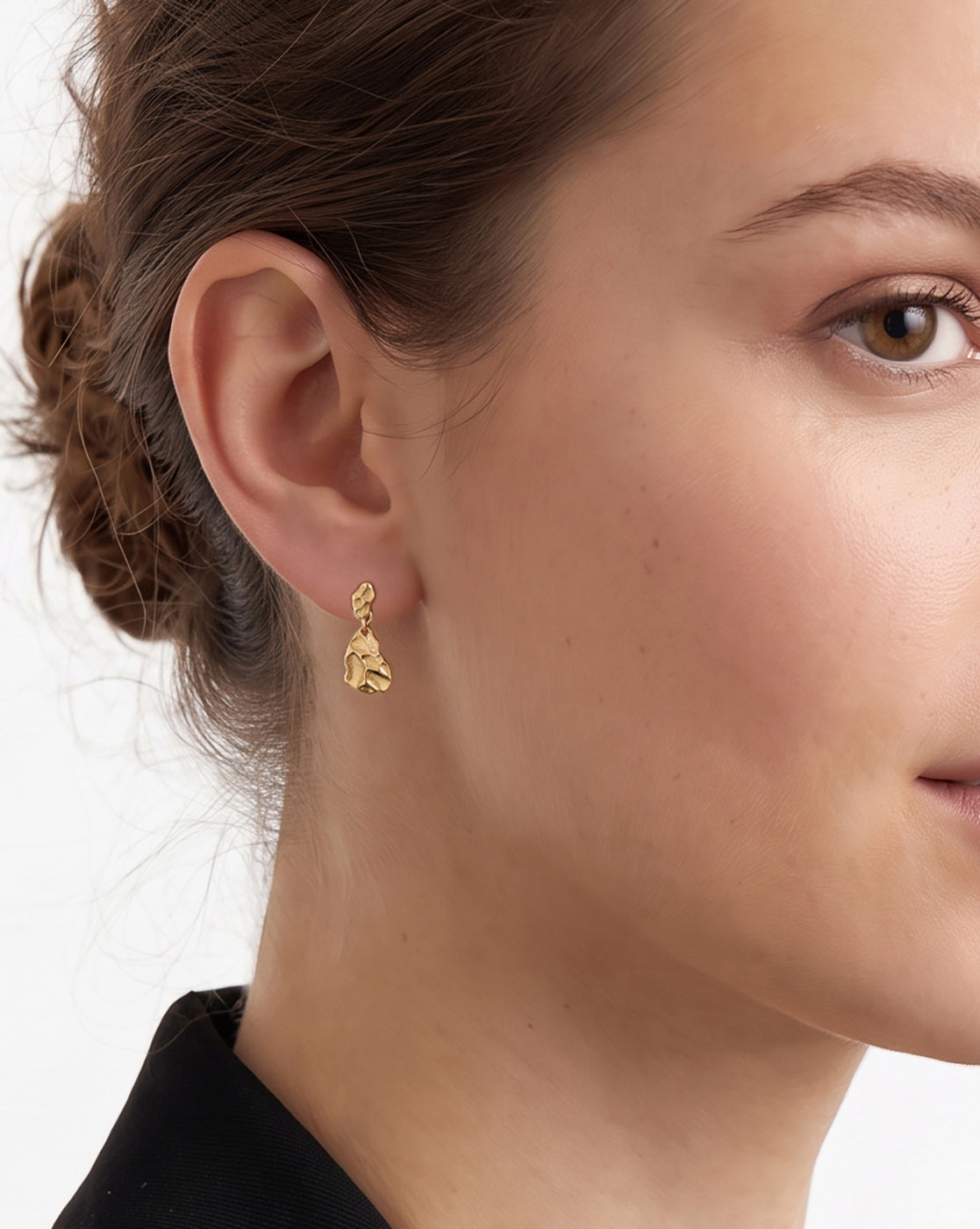 18kt Gold Plated Contemporary Drop Earring