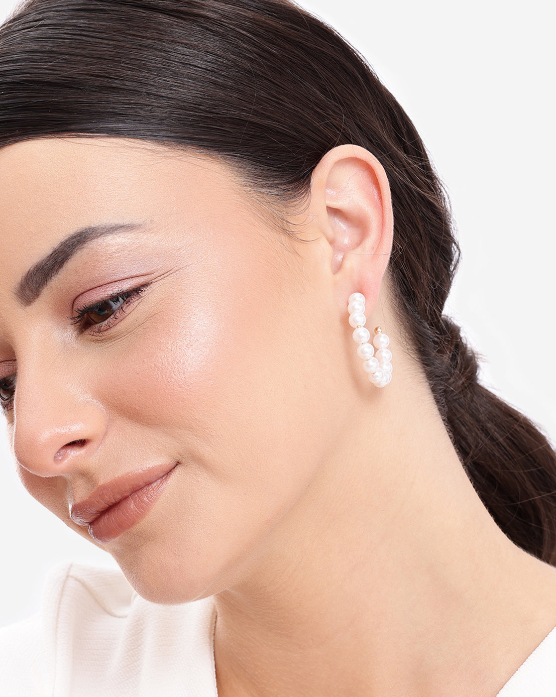 Multipack Set of 9 Gold Plated CZ and Pearl Heart Circular Stud and Hoop Earring