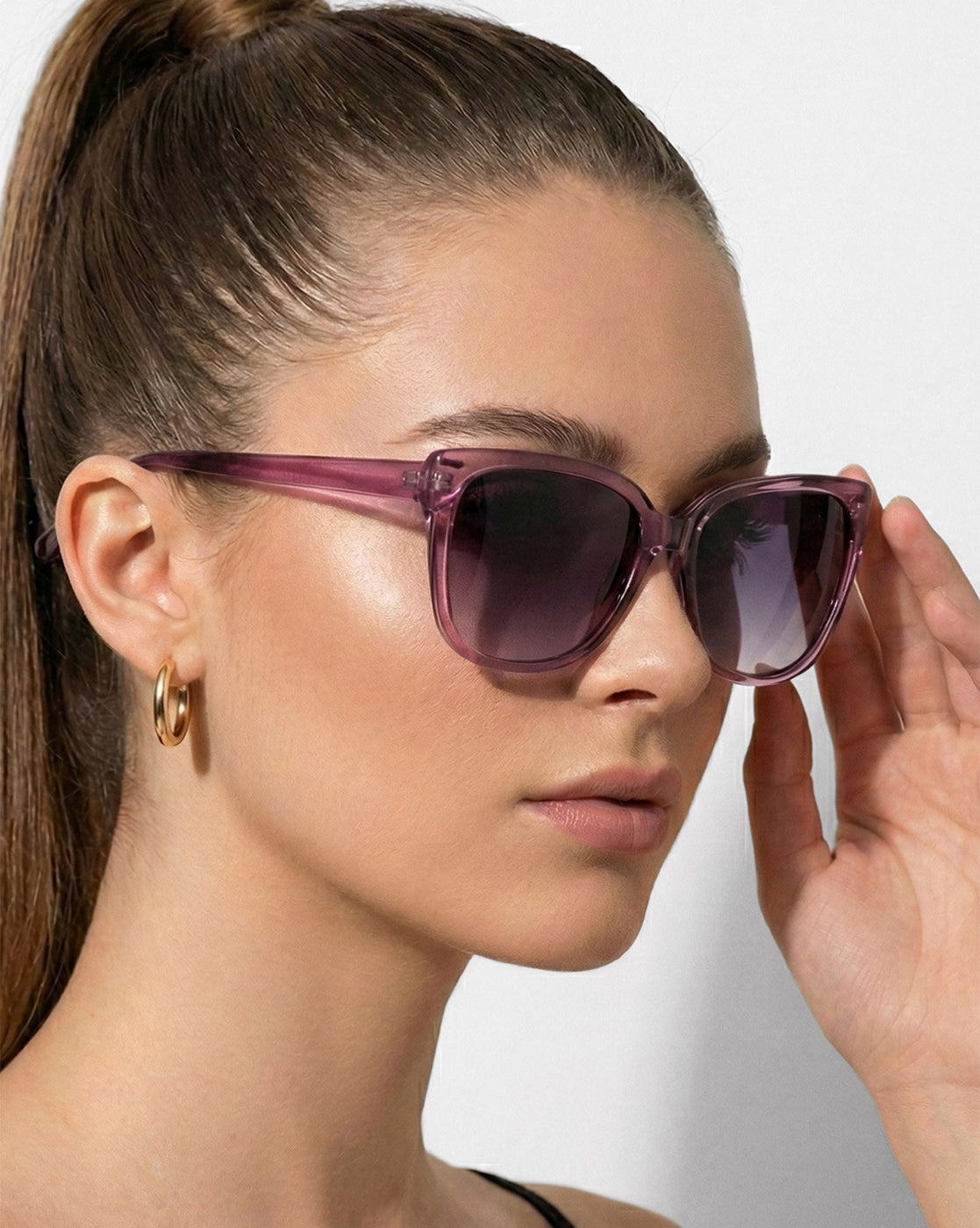 Women Purple Toned Blue UV Protected Lens Oversized Sunglasses