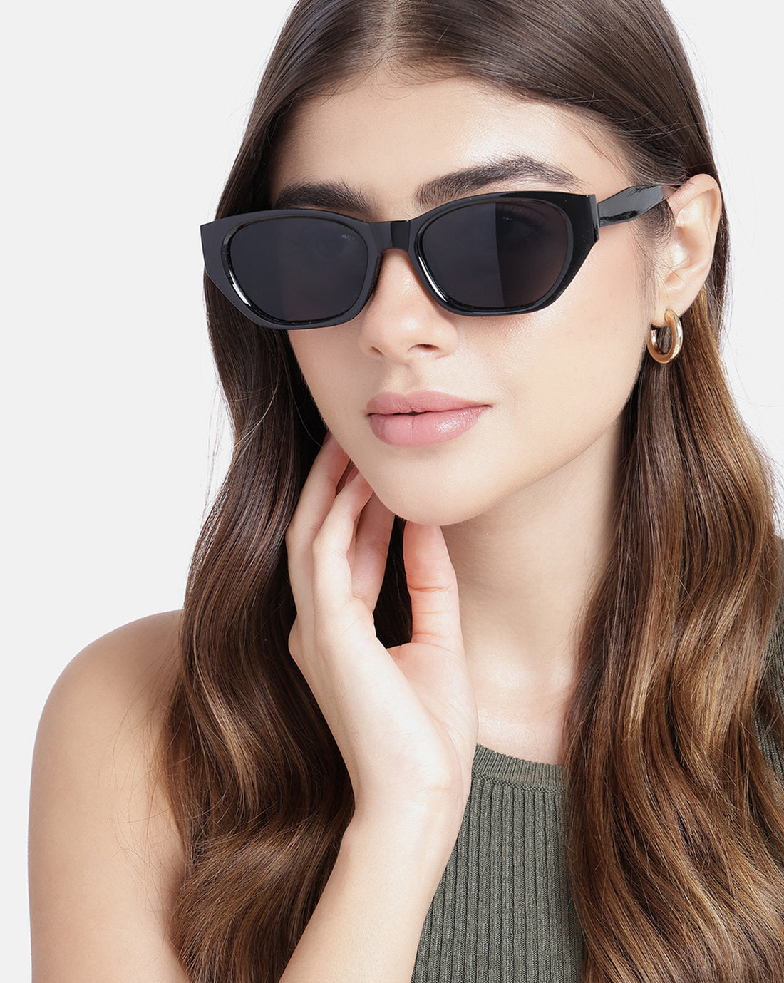 Women Black Toned UV Protected Black Lens Wayfarer Sunglasses