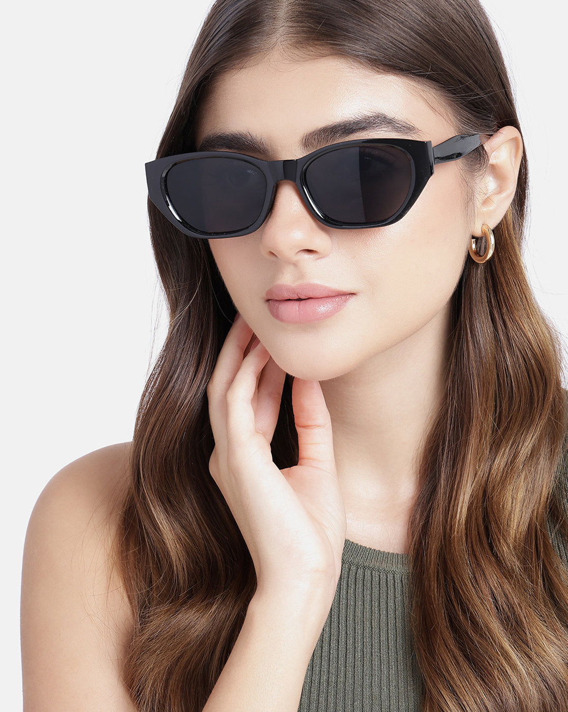Women Black Toned UV Protected Black Lens Wayfarer Sunglasses