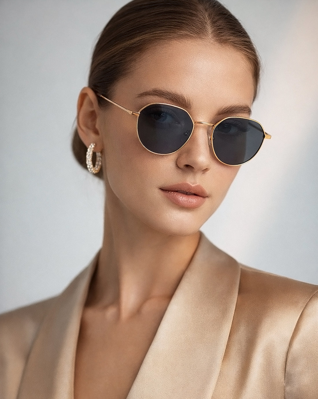 Women Gold and Black Toned Black UV Protected Lens Rectangle Sunglasses