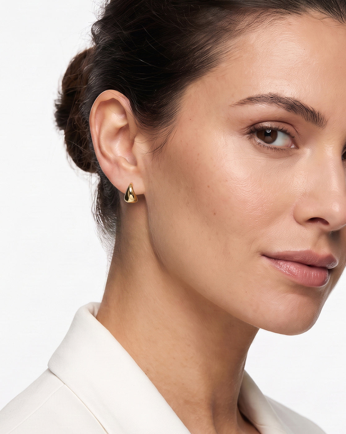 18kt Gold Plated Bold Teardrop Hoop Earring