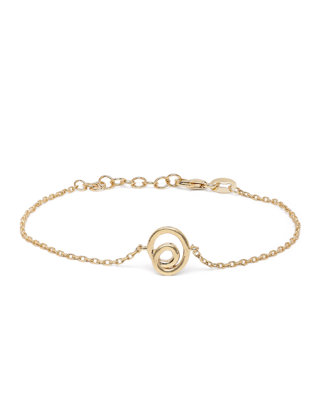 18kt Gold Plated Spiral Charm Bracelet