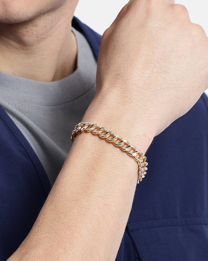 Men Gold Plated Link Bracelet