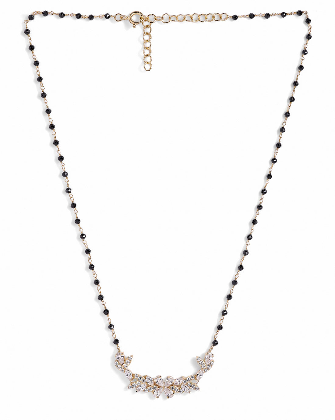 18kt Gold Plated CZ Studded Floral Mangalsutra