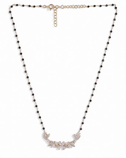 18kt Gold Plated CZ Studded Floral Mangalsutra