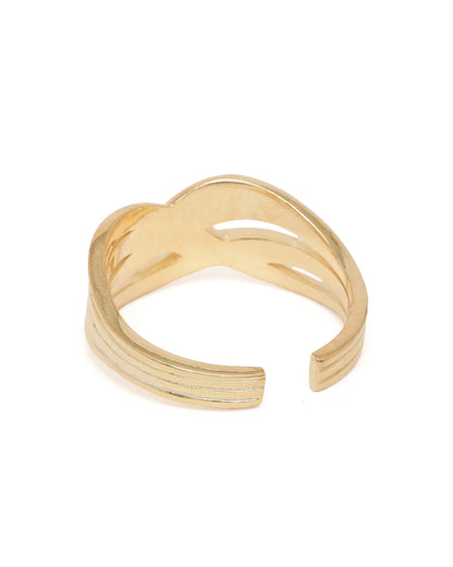 18kt Gold Plated Criss Cross Multi layered Adjustable Ring