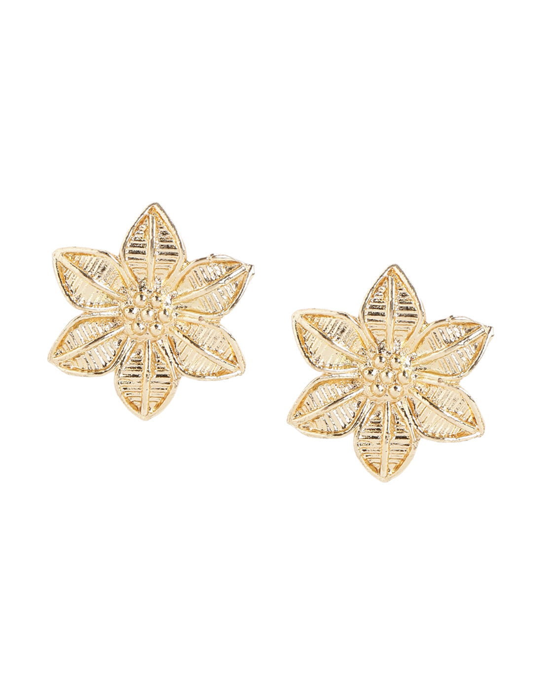 Gold Plated Blossom Flower Intricate Stud Earring