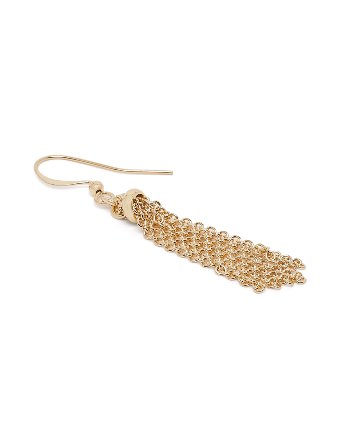 18kt Gold Plated Contemporary Tasselled Drop Earring