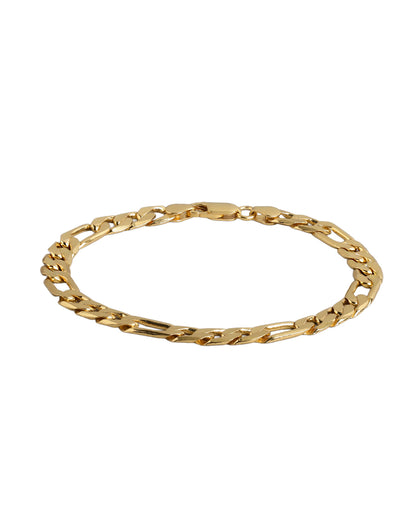 Men 18kt Gold Plated Link Figaro Bracelet with Gift Card