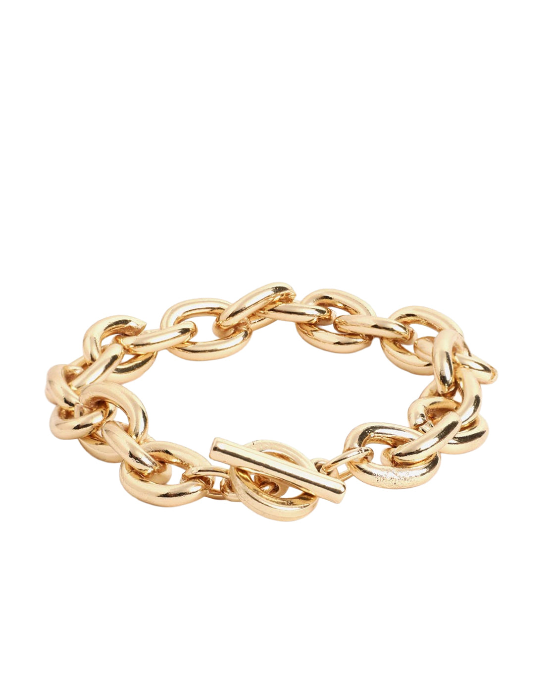 Men Gold Plated Link Toggle Bracelet