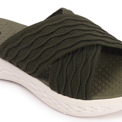 Women Criss Cross Klynit Comfort Slides
