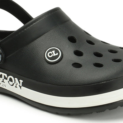 Men Perforated Two Tone Slip On Clogs