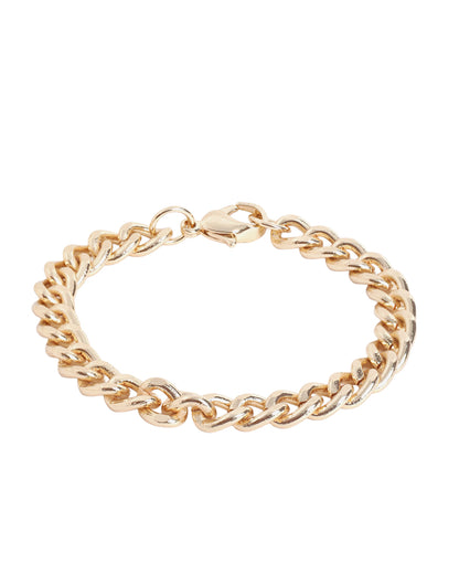 Men Gold Plated Link Bracelet
