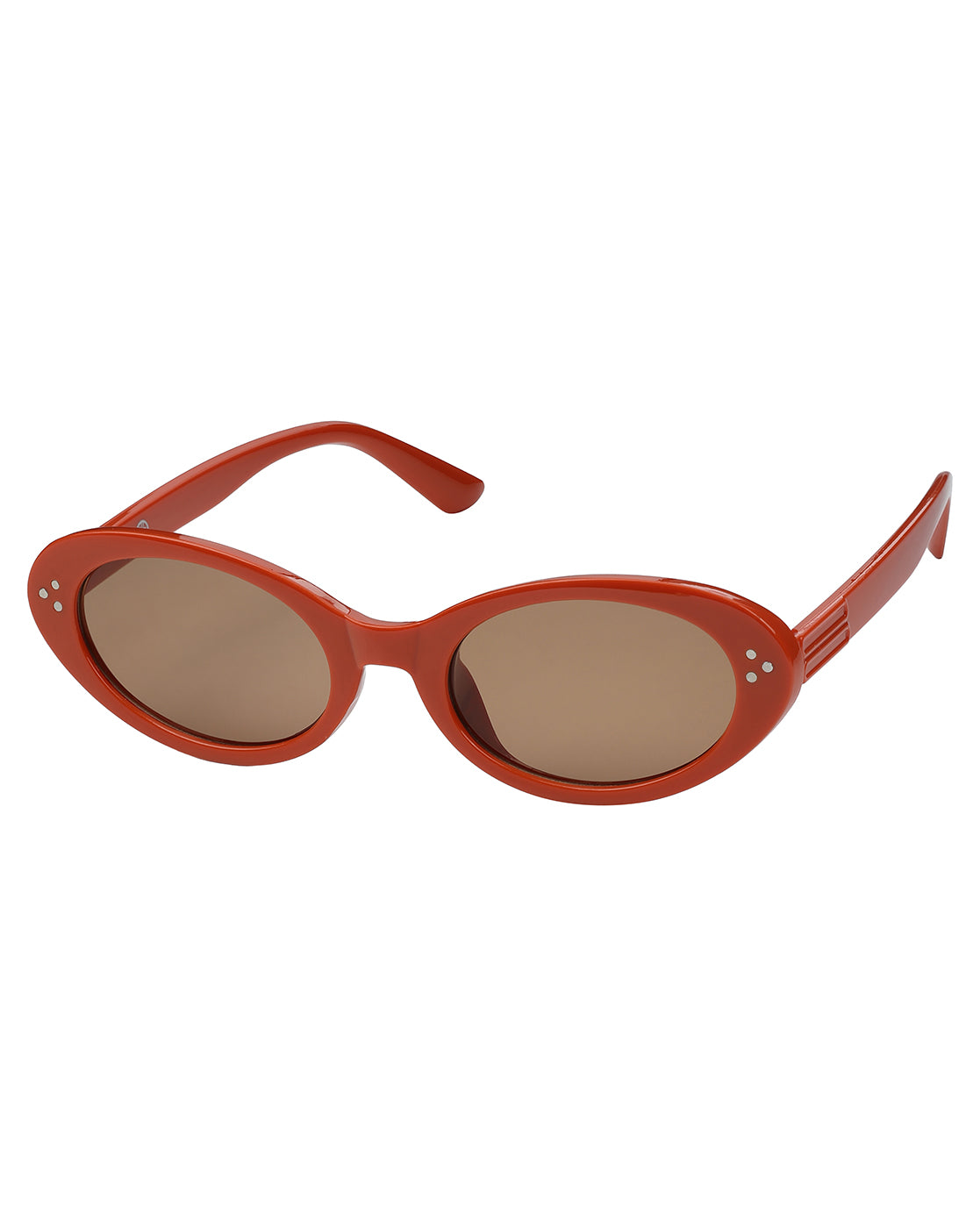 Women Orange Toned UV Protected Brown Lens Oval Sunglasses
