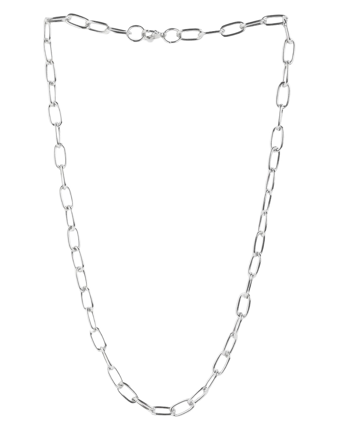 Men Elongated Oval Link Chain Necklace