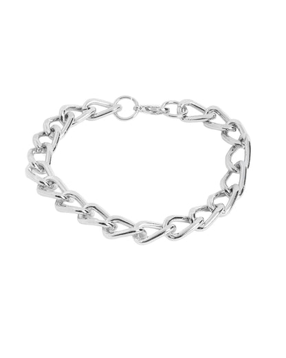 Men Silver Plated Link Bracelet