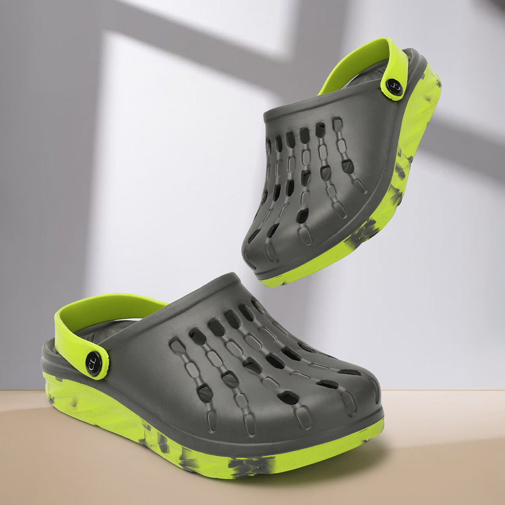 Men Perforated Comfort Clogs with Contrasting Strap