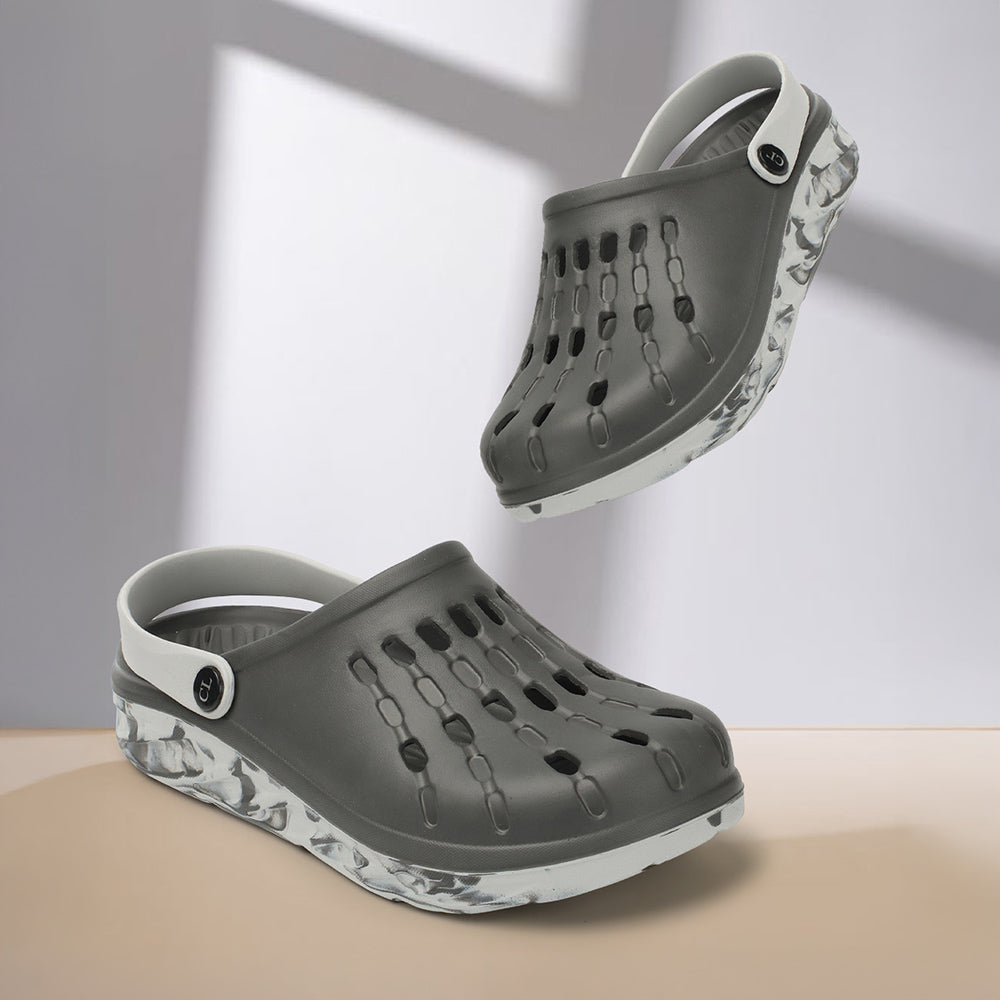 Men Perforated Comfort Clogs with Contrasting Strap