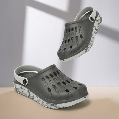 Men Perforated Comfort Clogs with Contrasting Strap