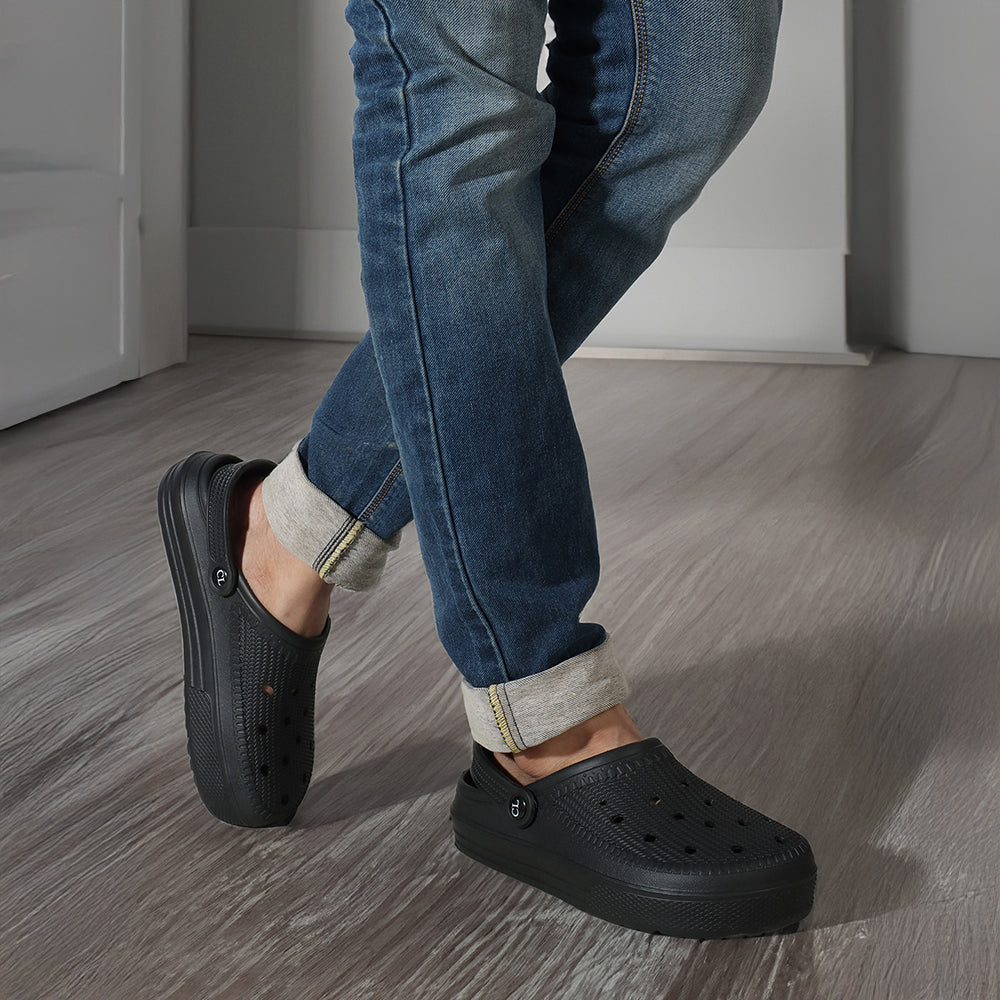 Men Sculpted Perforated Comfort Clogs with Back Strap