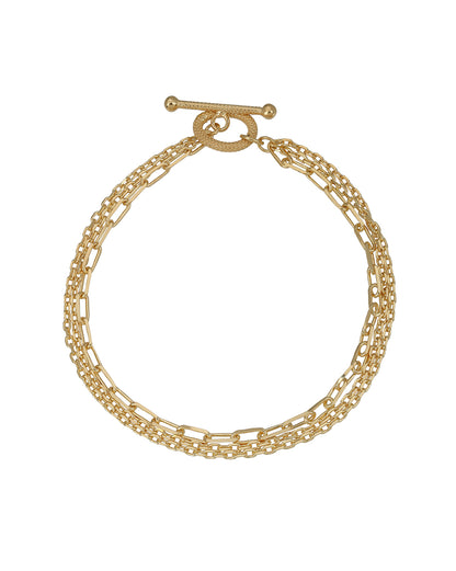 18kt Gold Plated Multi Layered Bracelet
