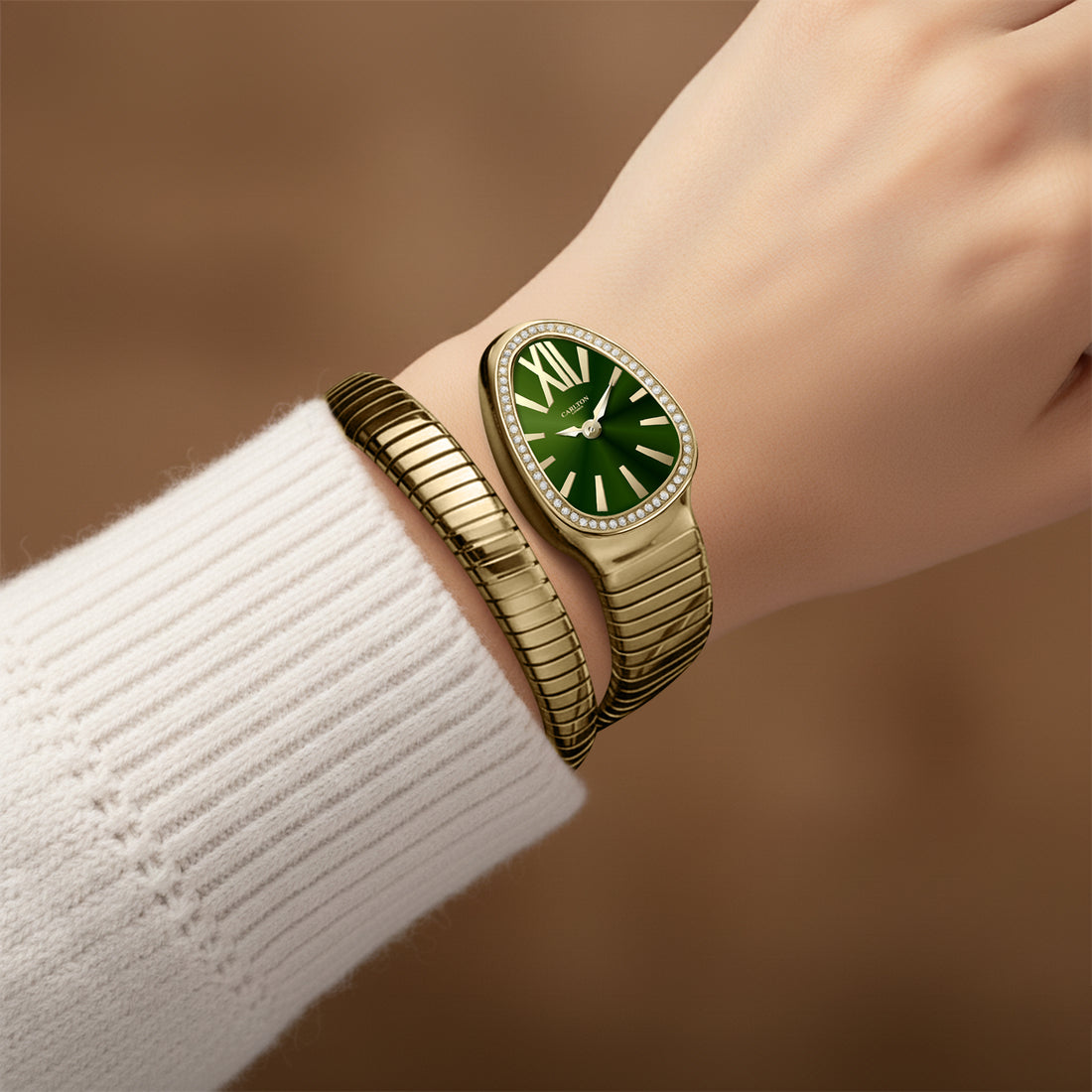 Carlton London Charmer Women Green Stainless Steel Analog Watch - CLW-SNK-A3GN