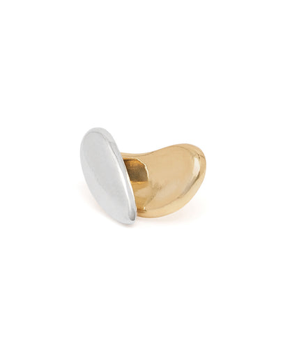 Two Toned Plated Tear Drop Stud Earring
