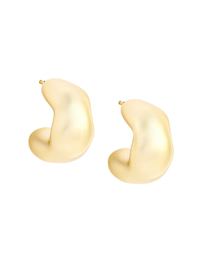 Gold Plated Elegant Moon shape Half Hoop Earring