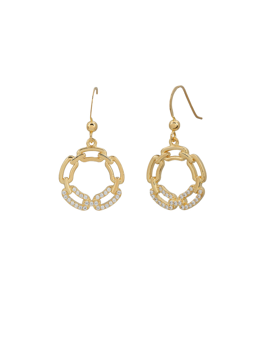 18kt Gold Plated CZ Interlocking Drop Earring