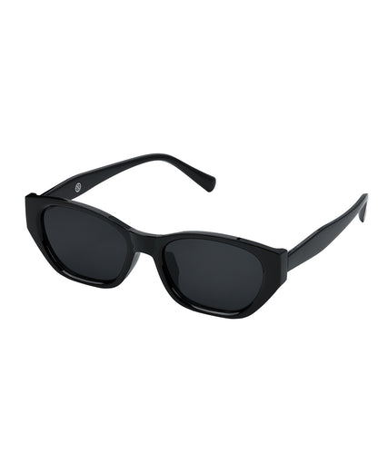 Women Black Toned UV Protected Black Lens Wayfarer Sunglasses