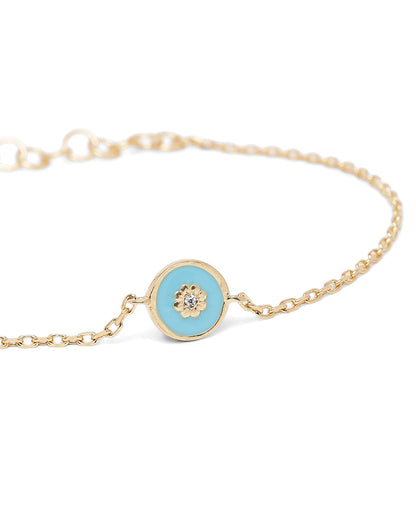 18kt Gold Plated Circular Enamel Wraparoun Bracelet