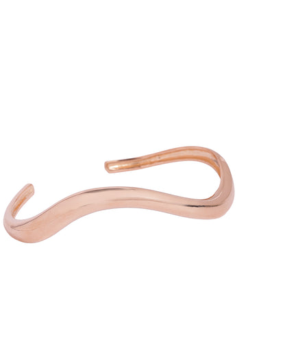 18kt Rose Gold Plated Contemporary Fluid Open Cuff Bracelet