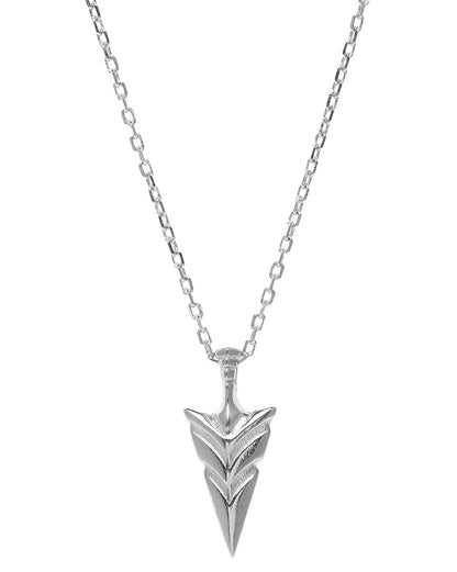 Men Rhodium Plated Arrow Pendant and Chain