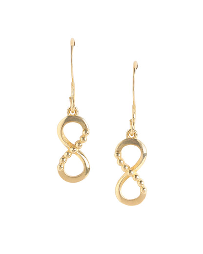 18kt Gold Plated Infinity Drop Earring