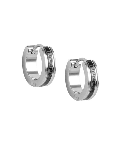 Men Silver Plated Hoop Earring