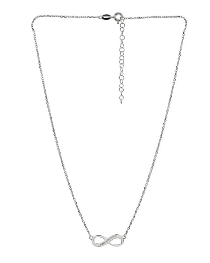 925 Sterling Silver Rhodium Plated Infinity “I Love You” Mom Necklace