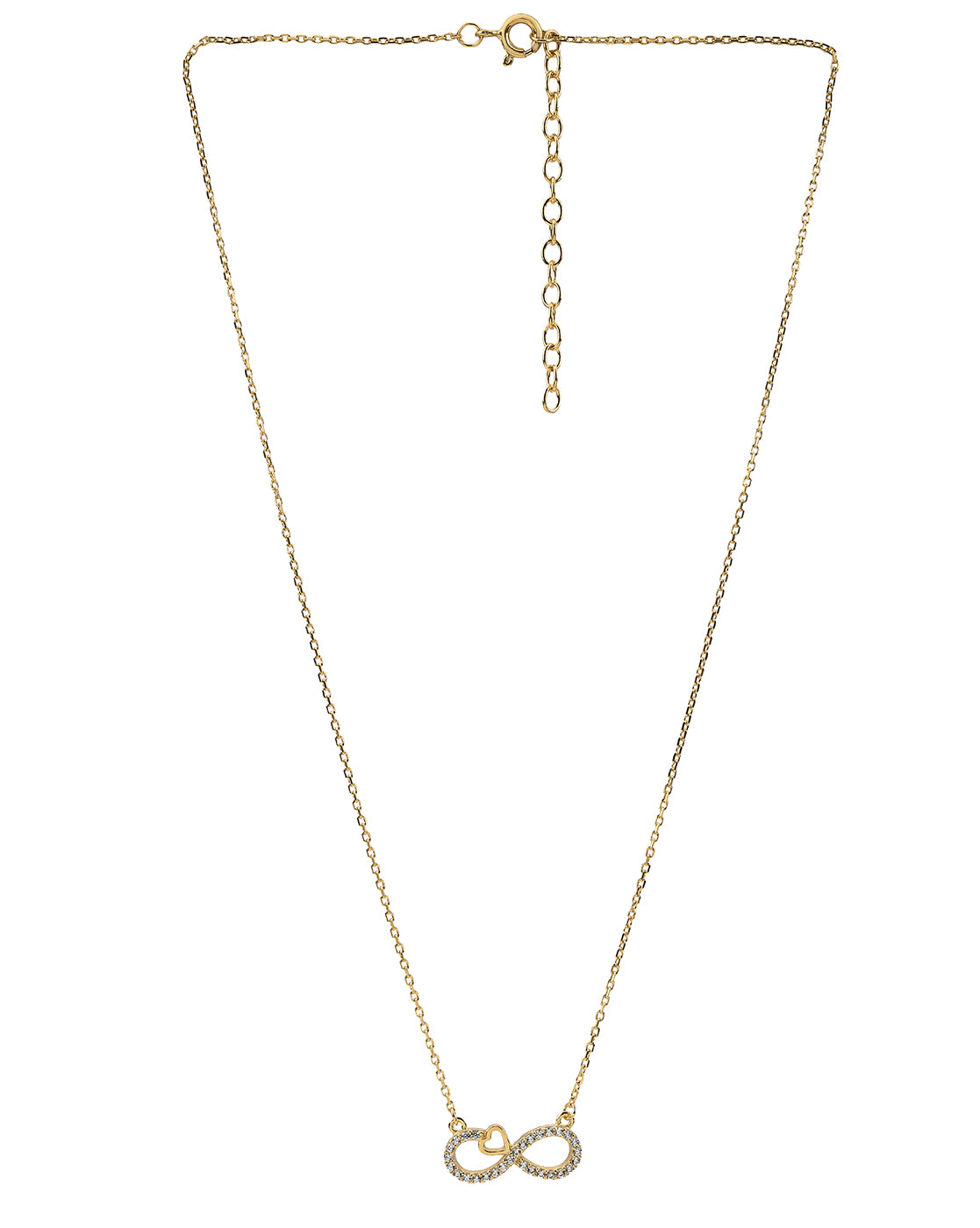 18kt Gold Plated CZ Infinity and Heart Necklace