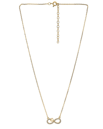 18kt Gold Plated CZ Infinity and Heart Necklace