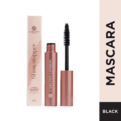 Carlton London Showstopper Black Mascara, Curls Lashes, Highly Pigmented And Waterproof - 6ml