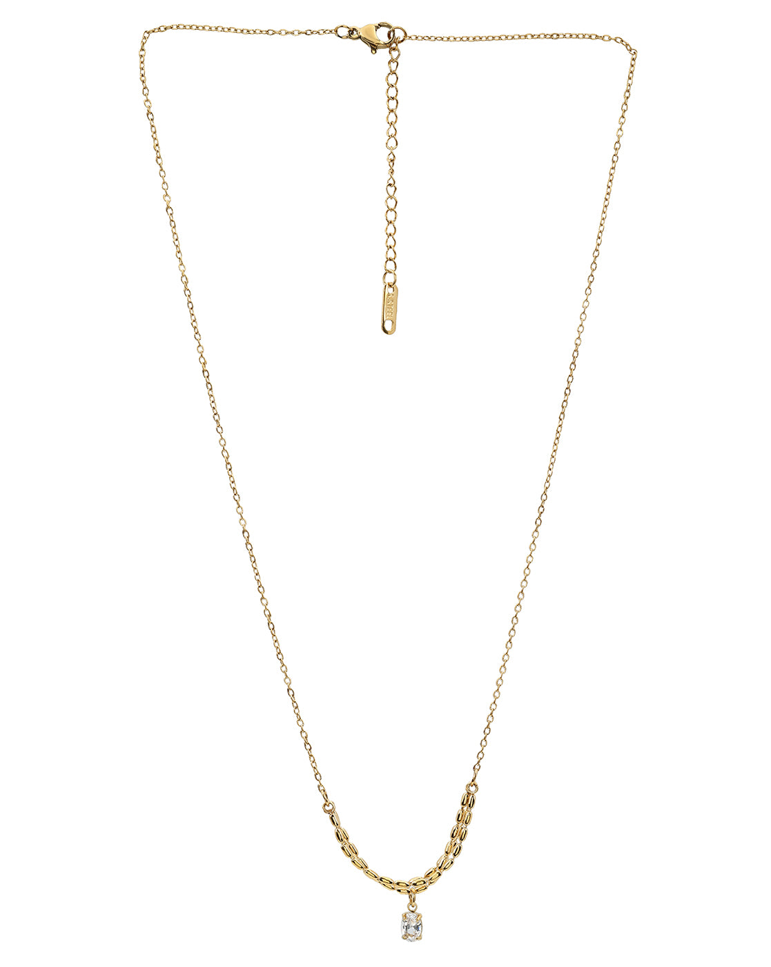 Gold-Plated Elegant Solitaire Drop Necklace