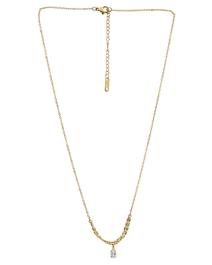 Gold-Plated Elegant Solitaire Drop Necklace