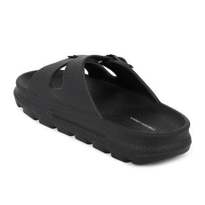 Men Textured Dual Strap Comfort Sliders