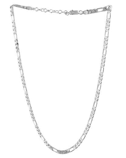 Men Rhodium Plated Figaro Chain Necklace