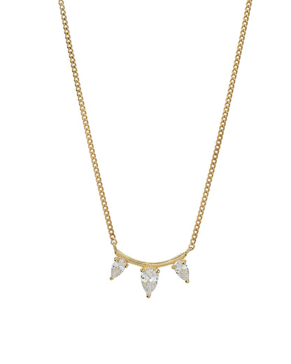 18kt Gold Plated Minimal Solitaire Teardrop Necklace