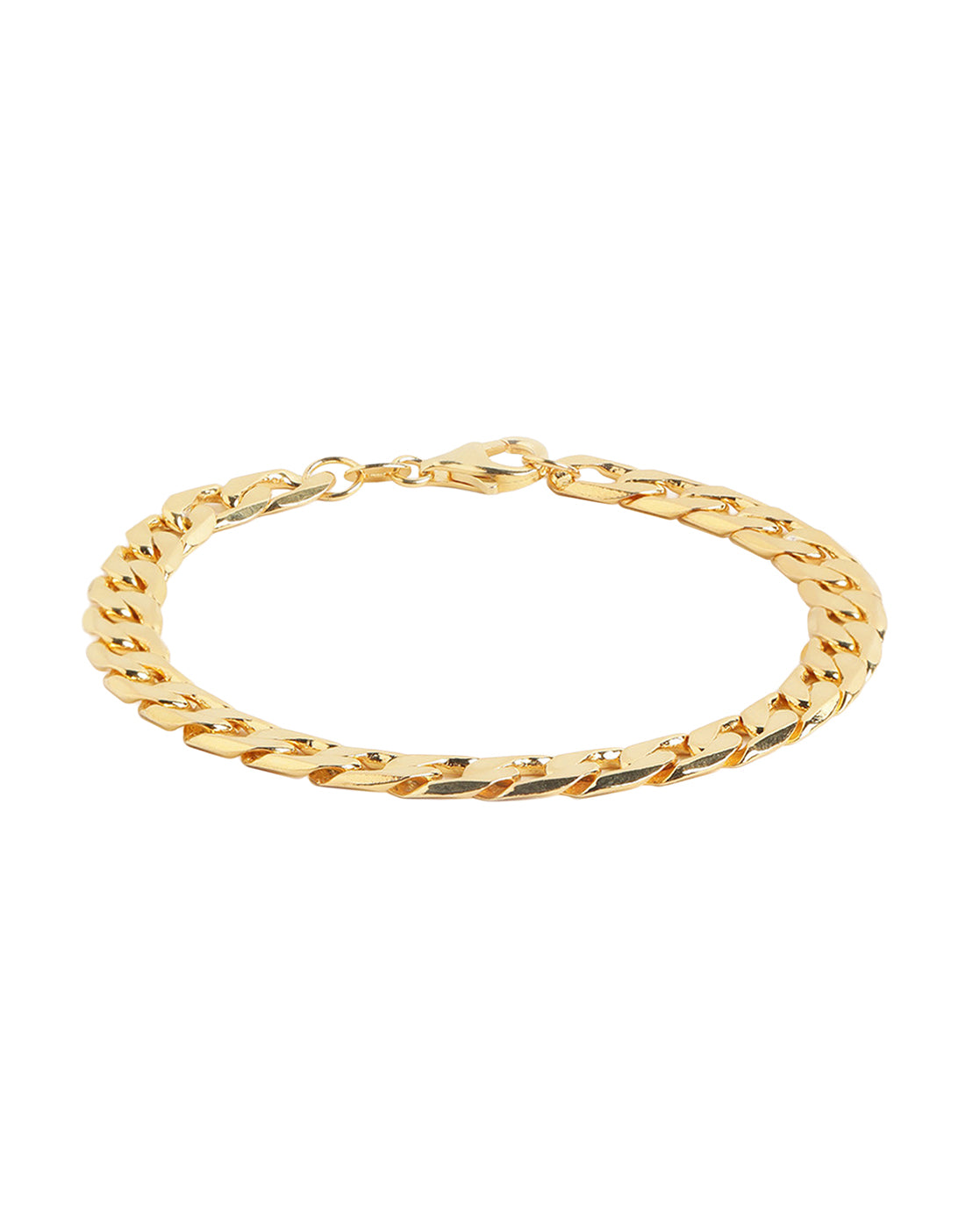 Premium 18kt Gold Plated Diamond Cut Curb Chain Bracelet for Men