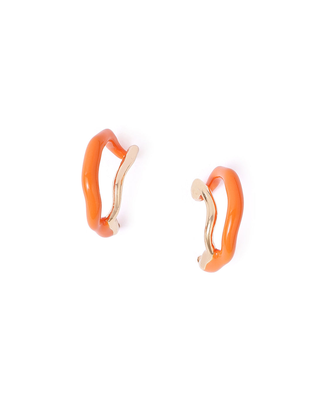 18kt Gold Plated Enamel Half Hoop Earring